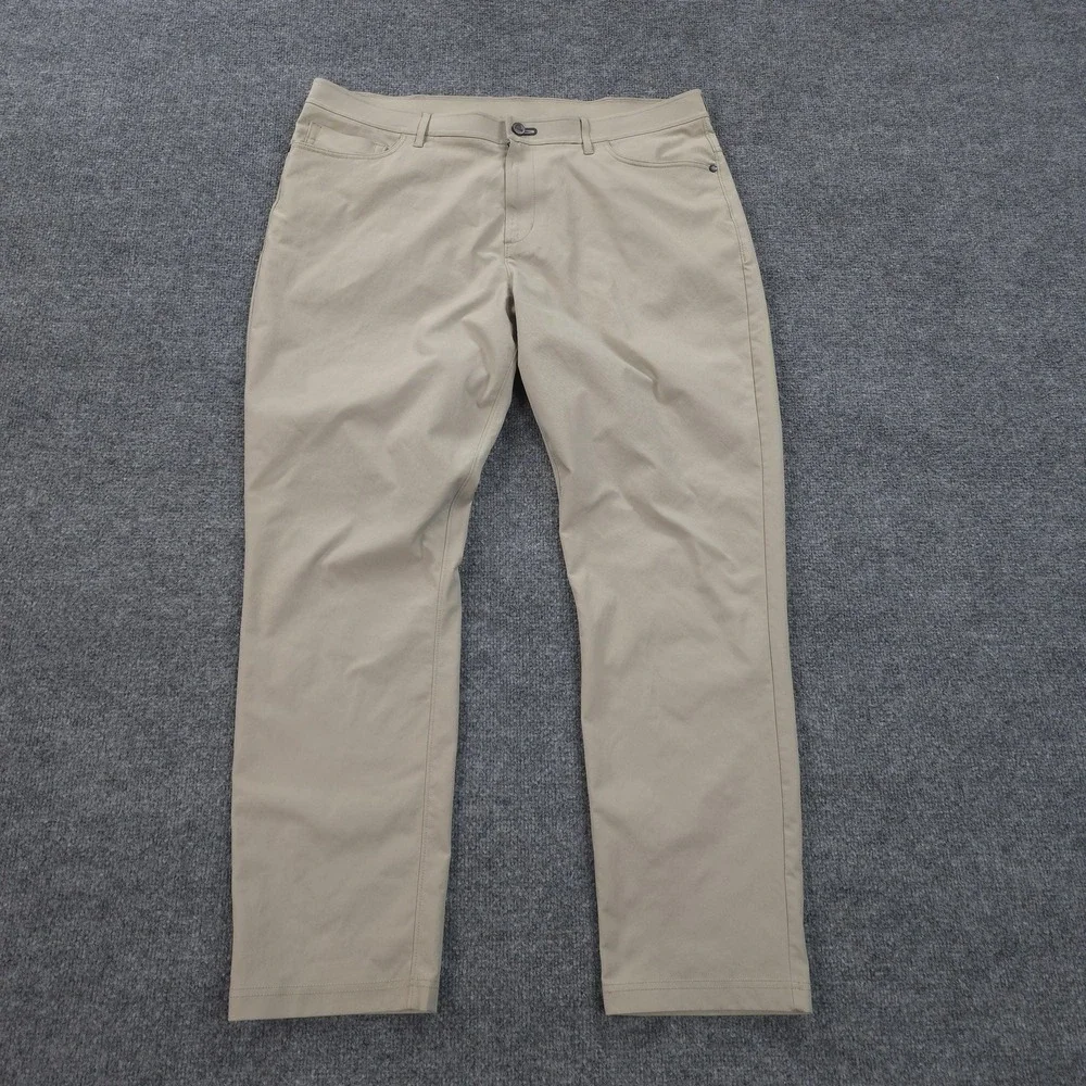 Public Rec Pants Mens 38x30 Beige Dealmaker Chino Casual Golf Performance